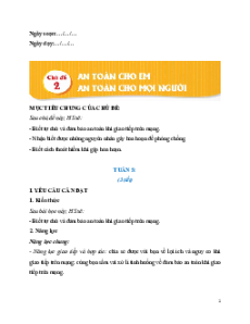 Giáo án Chủ đề 2: An toàn cho em - An toàn cho mọi người HĐTN lớp 5 Chân trời sáng tạo (Bản 1)
