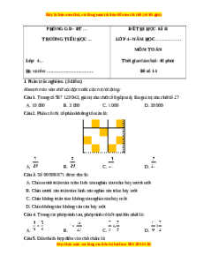 Đề thi cuối kì 2 Toán lớp 4 Chân trời sáng tạo - Đề 14