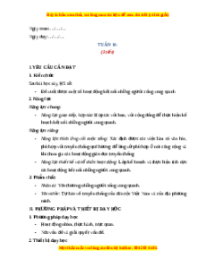 Giáo án Tuần 14 HĐTN lớp 4 Chân trời sáng tạo