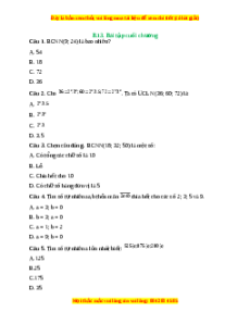 Trắc nghiệm Tổng hợp Chương 2 Toán 6 Kết nối tri thức
