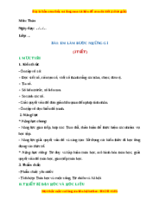 Giáo án Em làm được những gì Toán 2 Chân trời sáng tạo