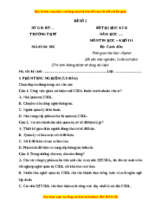 Đề thi cuối kì 2 Tin học 11 Cánh diều (Đề 2)