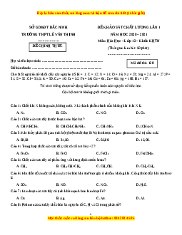 Đề thi thử Hóa Học trường Lê Văn Thịnh năm 2021