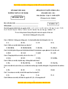 Đề thi thử Hóa Học trường Lê Văn Thịnh năm 2021