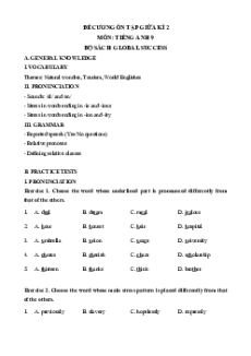 Đề cương ôn tập Giữa kì 2 Tiếng Anh 9 Global Success