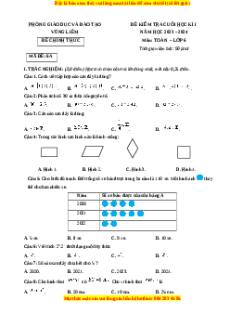 Đề thi cuối kì 1 Toán 6 Chân trời sáng tạo Phòng GD&ĐT Vũng Liêm - Vĩnh Long