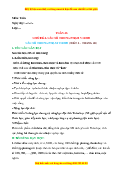 Giáo án Các số trong phạm vi 1000 Toán lớp 2 Cánh diều