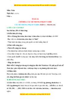 Giáo án Các số trong phạm vi 1000 Toán lớp 2 Cánh diều