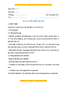 Giáo án Quần thể sinh vật Sinh học 8 Kết nối tri thức
