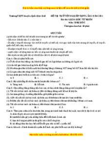 Đề thi thử Sinh Học trường Chuyên Quốc Học Huế lần 2 năm 2021