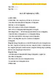 Giáo án Số thập phân Toán 6 Cánh diều