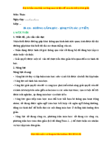 Giáo án Đường gấp khúc, hình tứ giác Toán lớp 2 Kết nối tri thức