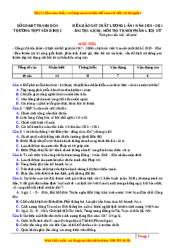 Đề thi thử Lịch Sử trường Yên Định lần 2 năm 2021