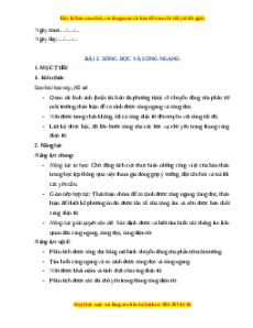 Giáo án Sóng dọc và sóng ngang Vật lí 11 Cánh diều