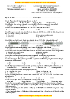Đề thi thử tốt nghiệp Sinh học trường THPT Hà Trung năm 2024