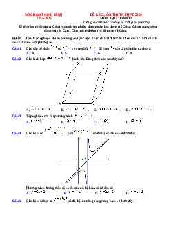 Đề thi thử tốt nghiệp THPT 2025 Toán Sở Ninh Bình