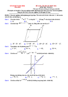Đề thi thử tốt nghiệp THPT 2025 Toán Sở Ninh Bình