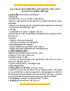 Giáo án Bài 38 Địa lí 9: Phát triển tổng hợp kinh tế và bảo vệ tài nguyên, môi trường Biển - Đảo