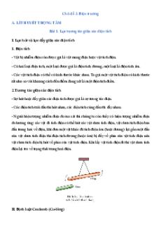 Đề cương ôn tập cuối học kì 2 Vật lí 11 Cánh diều