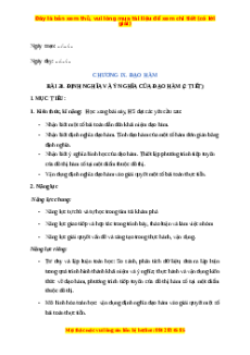 Giáo án Định nghĩa và ý nghĩa của đạo hàm Toán 11 Kết nối tri thức