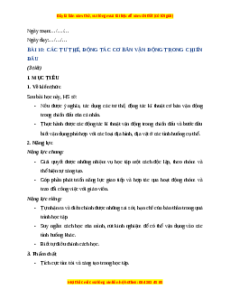Giáo án GDQP 10 Bài 10 (Cánh diều): Các tư thế, động tác vận động trong chiến đấu