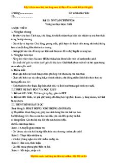 Giáo án Ôn tập chương 6 Hóa học 11 Kết nối tri thức