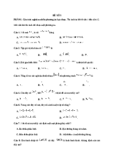 Đề thi cuối kì 1 Toán 11 Kết nối tri thức Cấu trúc mới - Đề 3