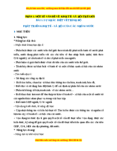 Giáo án Bài 1 Địa lí 11 Cánh diều (2024): Sự khác biệt về trình độ phát triển kinh tế - xã hội của các nhóm nước