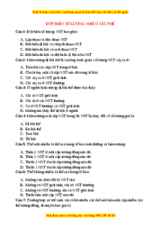 Trắc nghiệm Đột biến số lượng nhiễm sắc thể Sinh học 9