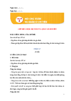 Giáo án Chủ đề 5: Hội chợ xuân và quản lý chi tiêu HĐTN lớp 5 Chân trời sáng tạo (Bản 1)
