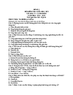 Bộ 3 đề thi giữa kì 1 Tin học 9 Cánh diều có đáp án