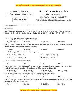 Đề thi thử Hóa Học trường Chuyên Hạ Long lần 2 năm 2021