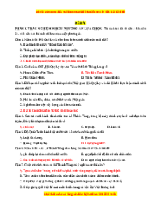 Đề thi Lịch sử 11 Cuối kì 2 Cánh diều cấu trúc mới (Đề 1)