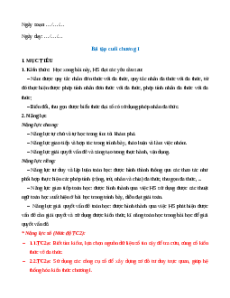 Giáo án Ôn tập Chương 1 Toán 8 Kết nối tri thức (năng lực số)