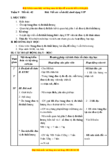 Giáo án Bài 42 Toán lớp 5: Viết các số đo khối lượng dưới dạng số thập phân