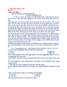 8 Đề đọc hiểu Văn 7 Văn bản nghị luận (cấu trúc mới)