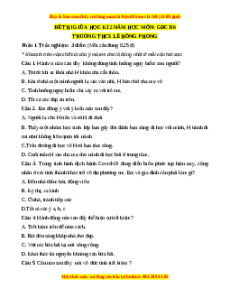 Đề thi GDCD 6 giữa kì 2 THCS Lê Hồng Phong - Đề 1 có đáp án