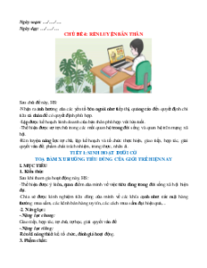 Giáo án Chủ đề 4: Rèn luyện bản thân