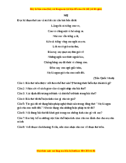 Phiếu bài tập Tuần 1 Mẹ Ngữ văn 6