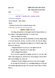 Bài tập cuối tuần Tiếng Việt lớp 5 Cánh diều Tuần 12