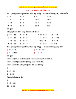 Giải Sgk Toán lớp 3 Bài 30: Em làm được những gì? (Chân trời sáng tạo)