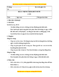 Giáo án Bài 21 Khoa học lớp 4 (Cánh diều): Phòng tránh đuối nước