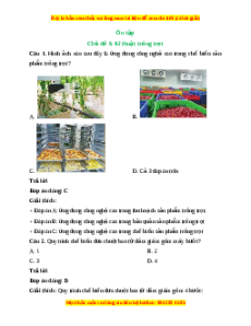 Trắc nghiệm Ôn tập chủ đề 6: Kĩ thuật trồng trọt Công nghệ 10 Cánh diều