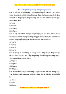 Trắc nghiệm Động lượng và năng lượng trong va chạm Vật lí 10 Cánh diều