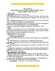 Giáo án Bài 16 Lịch sử 9: Hoạt động của Nguyễn Ái Quốc ở nước ngoài trong những năm 1919-1925