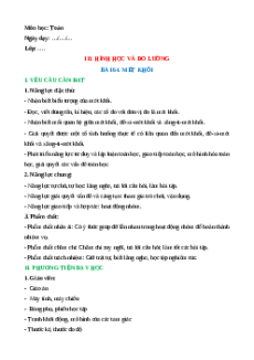 Giáo án Mét khối Toán lớp 5 Cánh diều
