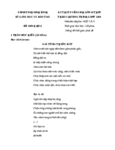 Đề minh họa thi vào lớp 10 Ngữ văn 2025 - Sở GD Ninh Bình (Chuyên)