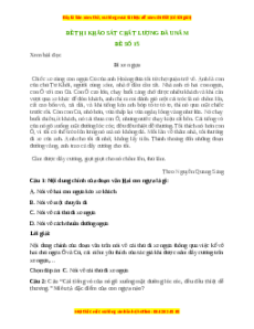 Đề thi khảo sát chất lượng đầu năm Tiếng việt lớp 5 - Đề 1