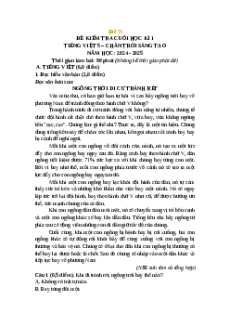 Đề thi cuối kì 1 Tiếng Việt lớp 5 Chân trời sáng tạo (Đề 7)