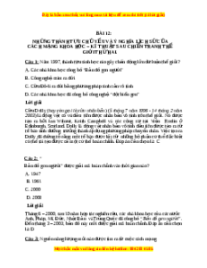 Trắc nghiệm Bài 12: Những thành tựu chủ yếu và ý nghĩa lịch sử của cách mạng khoa học - kĩ thuật sau CTTG thứ 2Lịch sử 12